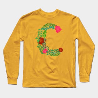 ALPHABET C FROM LEAVES AND FLOWERS Long Sleeve T-Shirt